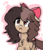 Size: 668x772 | Tagged: safe, artist:chococakebabe, oc, oc only, oc:choco cake delight, earth pony, pony, :c, augmented tail, bow, female, floppy ears, frown, hair bow, mare, simple background, solo, transparent background