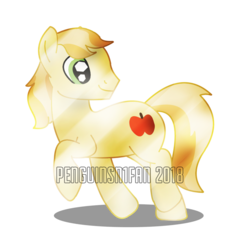 Size: 1500x1500 | Tagged: safe, artist:penguinsn1fan, braeburn, crystal pony, pony, g4, crystallized, missing accessory, simple background, transparent background, watermark