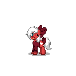 Size: 400x400 | Tagged: safe, oc, oc only, pony, pony town, blue eyes, clothes, cute, female, mare, original character do not steal, red, simple background, solo, transparent background, white hair