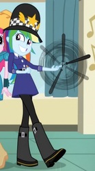 Size: 318x570 | Tagged: safe, screencap, rainbow dash, equestria girls, g4, my little pony equestria girls: friendship games, cropped, female, police officer, police uniform