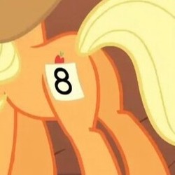 Size: 260x260 | Tagged: safe, screencap, applejack, earth pony, pony, fall weather friends, g4, 8, butt, female, plot, solo