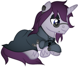 Size: 904x777 | Tagged: safe, artist:thecreativeenigma, oc, oc only, oc:nocturnal ink, pony, unicorn, clothes, glasses, male, prone, simple background, solo, stallion, transparent background