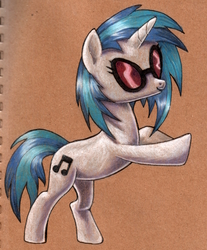 Size: 800x966 | Tagged: safe, artist:andpie, dj pon-3, vinyl scratch, pony, g4, female, solo, traditional art