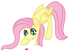 Size: 1700x1200 | Tagged: safe, artist:azure-quill, fluttershy, pony, g4, behaving like a cat, cute, female, laser pointer, silly, silly pony, simple background, solo, transparent background