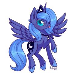 Size: 2112x2112 | Tagged: safe, artist:dsp2003, princess luna, alicorn, pony, g4, :p, cute, female, flying, high res, lunabetes, mare, s1 luna, silly, simple background, solo, spread wings, tongue out, transparent background, wings