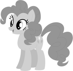 Size: 1024x991 | Tagged: safe, artist:ra1nb0wk1tty, pinkie pie, earth pony, pony, g4, female, mare, monochrome, open mouth, simple background, solo, transparent background
