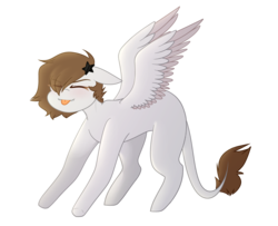 Size: 1773x1440 | Tagged: safe, artist:despotshy, oc, oc only, oc:coffee stars, pegasus, pony, eyes closed, female, mare, simple background, solo, tongue out, transparent background