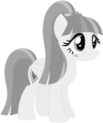 Size: 1024x1219 | Tagged: safe, artist:ra1nb0wk1tty, sour sweet, pony, g4, discorded, female, monochrome, ponified, simple background, solo, transparent background