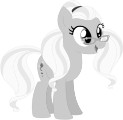 Size: 1024x995 | Tagged: safe, artist:ra1nb0wk1tty, sugarcoat, pony, g4, equestria girls ponified, female, monochrome, ponified, simple background, solo, transparent background