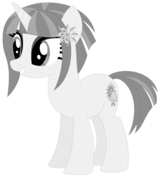 Size: 1024x1137 | Tagged: safe, artist:ra1nb0wk1tty, sunny flare, pony, g4, female, monochrome, ponified, simple background, solo, transparent background