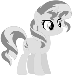 Size: 1024x1087 | Tagged: safe, artist:ra1nb0wk1tty, sunset shimmer, pony, unicorn, g4, female, mare, monochrome, simple background, smiling, solo, transparent background