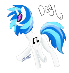 Size: 500x530 | Tagged: safe, artist:creeate97, dj pon-3, vinyl scratch, pony, unicorn, g4, female, glasses, mare, raised hoof, signature, simple background, solo, sunglasses, walking, white background