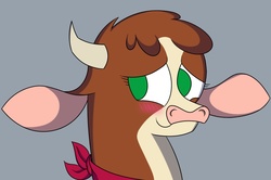 Size: 1123x745 | Tagged: safe, arizona (tfh), cow, them's fightin' herds, blushing, community related