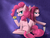 Size: 3968x2976 | Tagged: safe, artist:teateajing, pinkie pie, earth pony, pony, g4, cupcake, duality, female, food, high res, knife, looking at you, mare, pinkamena diane pie