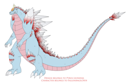 Size: 3124x2031 | Tagged: safe, artist:pyrus-leonidas, oc, oc only, oc:crystal dancer, kaiju, pony, fanfic:the bridge, crossover, crossover shipping, godzilla (series), high res, parent:blade dancer, parent:xenilla, simple background, solo, spacegodzilla, transparent background