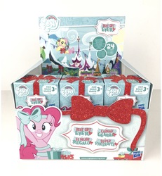 Size: 1242x1347 | Tagged: safe, fluttershy, pinkie pie, g4, my little pony best gift ever, blind bag, christmas, female, hearth's warming eve, holiday, irl, photo, ponyville, ponyville market, toy