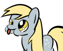 Size: 789x640 | Tagged: safe, artist:phat_guy, derpibooru exclusive, derpy hooves, pegasus, pony, g4, :p, cute, derp, female, mare, missing wing, puffy cheeks, raspberry, reaction image, silly, silly pony, simple background, solo, standing, tongue out, transparent background
