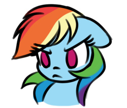 Size: 470x401 | Tagged: safe, artist:danger-dashz, rainbow dash, pony, g4, angry, cute, dashabetes, female, frown, solo