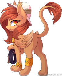 Size: 1127x1398 | Tagged: safe, artist:scarlet-spectrum, oc, oc only, oc:cleo, sphinx, butt, commission, female, hat, lasso, looking back, plot, rope, simple background, smiling, solo, sphinx oc, transparent background