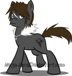 Size: 854x900 | Tagged: safe, artist:frandoll-scarlet, pony, final fantasy, final fantasy viii, ponified, simple background, squall leonhart, transparent background