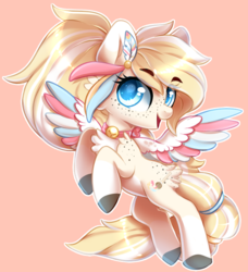 Size: 650x712 | Tagged: safe, artist:cabbage-arts, oc, oc only, pegasus, pony, colored wings, commission, commissioner:lickedrainbows, female, multicolored wings, pegasus oc, simple background, solo, wings