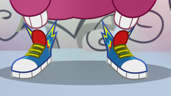 Size: 1912x1072 | Tagged: safe, screencap, rainbow dash, dance magic, equestria girls, equestria girls specials, g4, ass, butt, close-up, clothes, converse, cropped, crouching, female, legs, pants, pictures of legs, rainbutt dash, rapper dash, shoes, sneakers, solo, squatting, stage