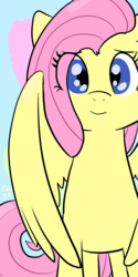 Size: 500x1000 | Tagged: safe, artist:artylovr, fluttershy, pegasus, pony, g4, eye clipping through hair, female, looking at you, smiling, solo, wings