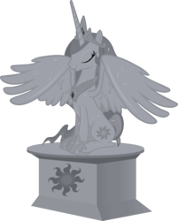 Size: 2925x3637 | Tagged: safe, artist:j5a4, princess celestia, alicorn, pony, g4, female, high res, mare, simple background, solo, statue, transparent background, vector