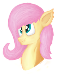 Size: 1447x1820 | Tagged: safe, artist:geljado, fluttershy, pony, g4, bust, digital art, female, shading, simple background, solo, white background