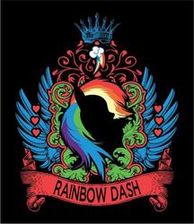 Size: 540x626 | Tagged: safe, artist:gregoryfey011288, rainbow dash, pegasus, pony, g4, banner, female, silhouette, solo