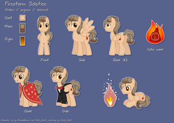 Size: 1024x724 | Tagged: safe, artist:minty root, oc, oc only, oc:firestorm solstice, pegasus, pony, cloak, clothes, male, prone, reference sheet, solo, stallion, suit
