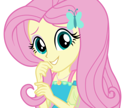 Size: 9000x7680 | Tagged: safe, artist:efk-san, fluttershy, driving miss shimmer, equestria girls, g4, my little pony equestria girls: better together, absurd resolution, choose fluttershy, clothes, cute, cyoa, female, looking at you, playing with hair, show accurate, shyabetes, simple background, smiling, solo, transparent background, vector