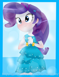 Size: 4000x5270 | Tagged: safe, artist:vixelzf, rarity, equestria girls, g4, absurd resolution, blue, blushing, clothes, dress, fall formal outfits, female, sexy, solo