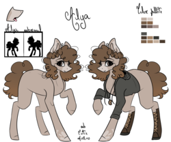 Size: 1200x1000 | Tagged: safe, artist:ohflaming-rainbow, oc, oc only, oc:alya, earth pony, pony, boots, clothes, female, jacket, mare, raised hoof, reference sheet, shoes, simple background, solo, transparent background
