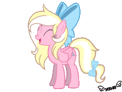 Size: 1600x1200 | Tagged: safe, artist:kiwipone, oc, oc only, oc:bay breeze, pegasus, pony, animated, bow, cute, daaaaaaaaaaaw, dancing, eyes closed, female, gif, hair bow, hnnng, mare, ocbetes, open mouth, simple background, solo, transparent background, weapons-grade cute, ych result