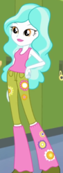 Size: 210x579 | Tagged: safe, screencap, paisley, driving miss shimmer, equestria girls, g4, my little pony equestria girls: better together, my little pony equestria girls: choose your own ending, armpits, boots, clothes, cropped, denim, female, floral print, grin, hand down, hand on hip, jeans, lipstick, pants, shoes, sleeveless, smiling, socks, solo, tank top