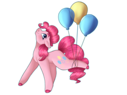 Size: 1200x900 | Tagged: safe, artist:jinx-wolf-47, pinkie pie, earth pony, pony, g4, balloon, female, floppy ears, mare, simple background, solo, transparent background