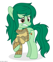 Size: 5159x6000 | Tagged: safe, artist:suramii, wallflower blush, earth pony, pony, equestria girls series, forgotten friendship, g4, absurd resolution, clothes, equestria girls ponified, female, gritted teeth, mare, ponified, raised hoof, simple background, solo, sweater, that was fast, transparent background