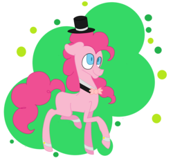 Size: 2444x2236 | Tagged: safe, artist:moonlightnote, pinkie pie, earth pony, pony, g4, cufflinks, cuffs (clothes), eyestrain warning, female, hat, high res, simple background, solo, top hat, transparent background