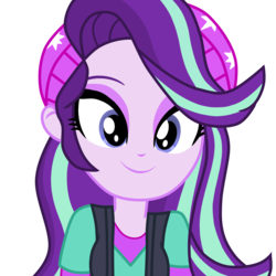 Size: 2000x2000 | Tagged: safe, artist:rodan00, derpibooru exclusive, starlight glimmer, equestria girls, equestria girls specials, g4, my little pony equestria girls: mirror magic, beanie, cute, female, glimmerbetes, hat, high res, simple background, smiling, solo, transparent background, vector