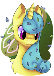 Size: 4092x5787 | Tagged: safe, artist:anettruby, lemon hearts, pony, unicorn, g4, absurd resolution, bust, chest fluff, female, heart, mare, portrait, simple background, solo, transparent background