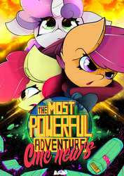 Size: 2893x4092 | Tagged: safe, artist:ahekao, apple bloom, scootaloo, sweetie belle, comic:the most powerful adventure, g4, comic, comic cover, cutie mark crusaders, webcomic