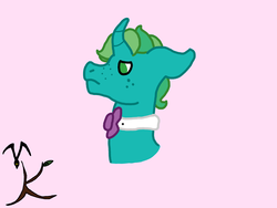 Size: 1280x960 | Tagged: safe, artist:valravnknight, oc, oc only, oc:star thistle, pony, unicorn, bowtie, simple background, solo