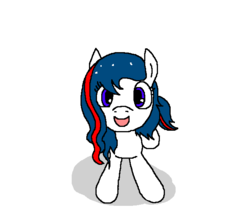 Size: 652x553 | Tagged: safe, artist:hadley, oc, oc only, oc:nasapone, earth pony, pony, earth pony oc, implied anon, implied oc, looking at you, looking up, looking up at you, open mouth, simple background, smiling, solo, white background