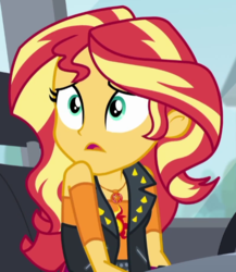 Size: 527x607 | Tagged: safe, screencap, sunset shimmer, driving miss shimmer, driving miss shimmer: fluttershy, equestria girls, g4, my little pony equestria girls: better together, cropped, female, solo