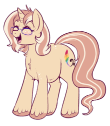 Size: 750x854 | Tagged: safe, artist:lulubell, oc, oc only, oc:lulubell, pony, unicorn, blushing, butt freckles, chubby, female, freckles, glasses, mare, simple background, solo, transparent background