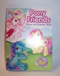 Size: 524x660 | Tagged: safe, photographer:kisscurl, daisy may, daybreak, royal bouquet, star surprise, earth pony, pegasus, pony, g3, book, book cover, cover, irl, merchandise, photo, pony friends story and activities book