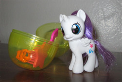 Size: 540x364 | Tagged: safe, glory, alicorn, pony, bootleg, brush, egg, female, filly, irl, photo, solo, toy