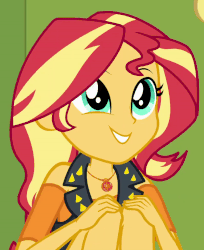 Size: 800x981 | Tagged: safe, screencap, sunset shimmer, driving miss shimmer, equestria girls, equestria girls series, g4, animated, cropped, cute, female, gif, looking around, shimmerbetes, smiling, solo