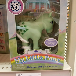Size: 969x972 | Tagged: safe, minty (g1), earth pony, pony, g1, 35th anniversary, comb, female, irl, mare, photo, solo, the bridge direct, toy